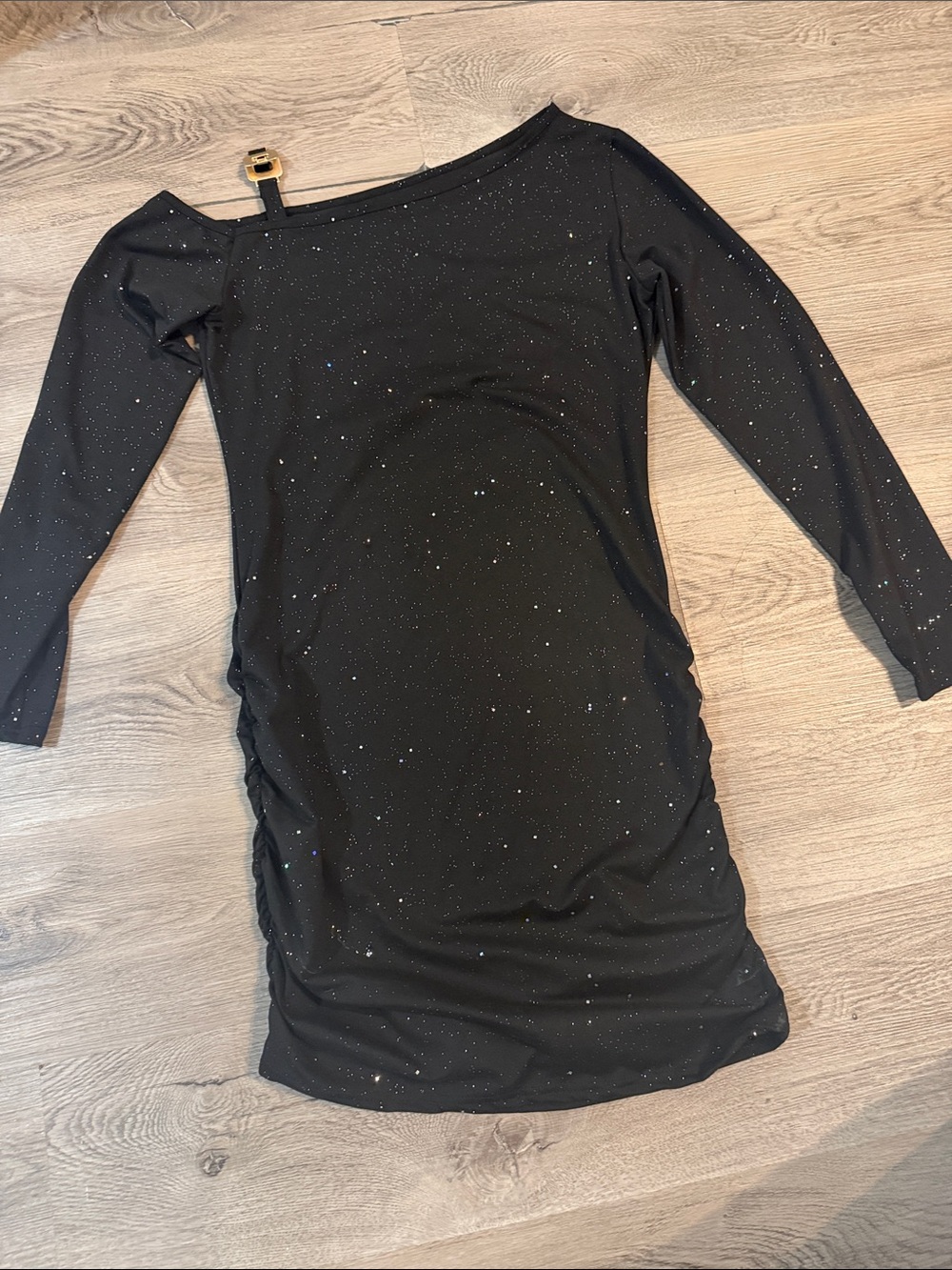 Black Sparkle One-Shoulder Women’s Dress